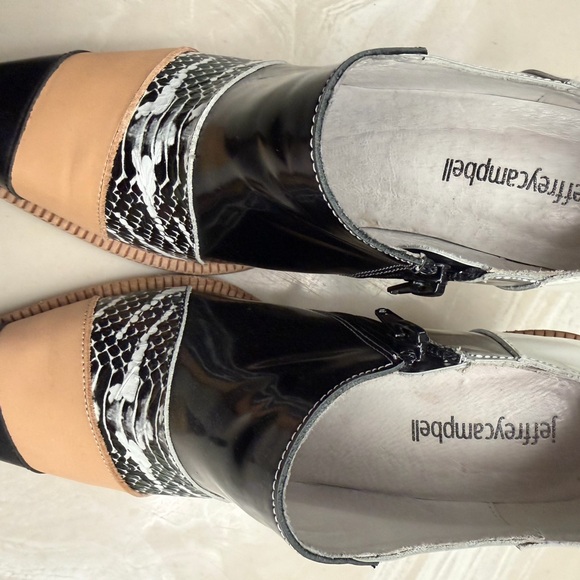 Jeffrey Campbell Stylish Black and Tan Women's Booties - Picture 3 of 8